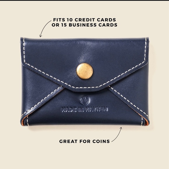 Navy Card Holder - Small Wallet - Coin Pouch - Picture 2 of 5